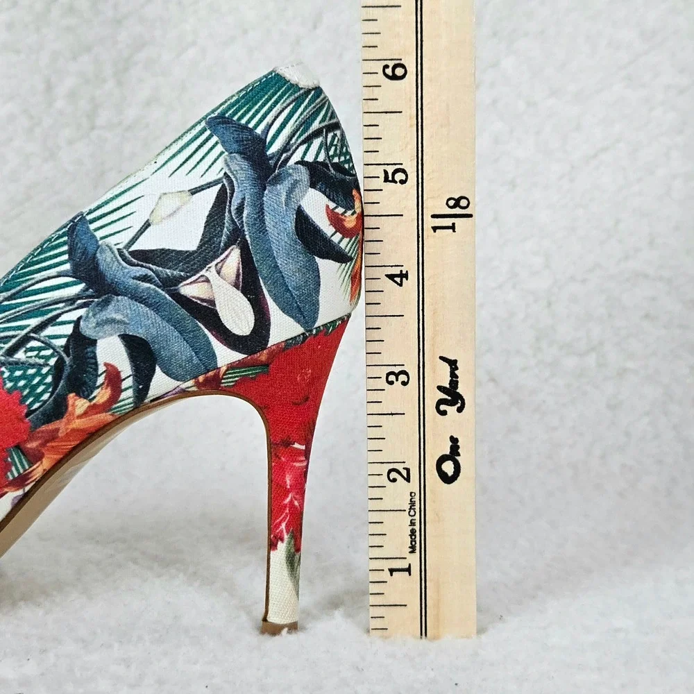 Marc Fisher Darren Tropical Floral Pumps Pointed Toe Stiletto Heels 8M Resort